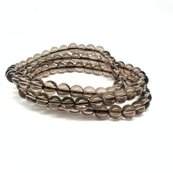 Smoky quartz, bracelet with 6 mm beads