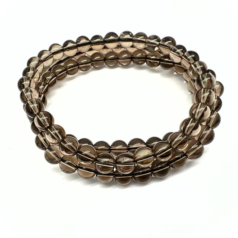 Smoky quartz, bracelet with 6 mm beads