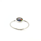 Opal i tunn silverring