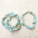 Amazonite, chip bracelet on elastic thread