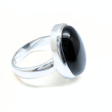 Onyx oval sten i silverring