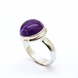 Ametist, vacker rund silverring storlek 7