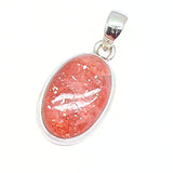 Sunstone, silver pendant in oval cabochon