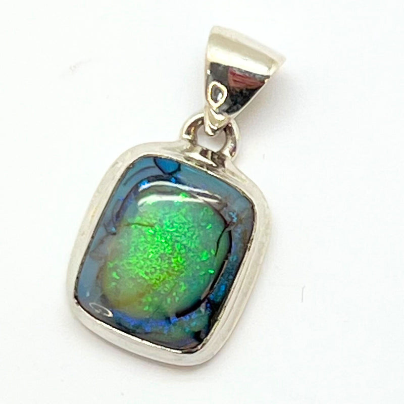 Opal larger stone sterling silver pendant