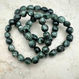 Seraphinite, tumbled stone bracelet