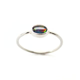 Opal i tunn silverring