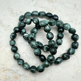 Seraphinite, tumbled stone bracelet