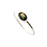 Opal i tunn silverring