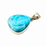 Larimar-riipus hopeaa