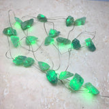 Green Calcite - enchanting crystal light, string with LED