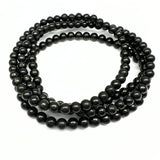 Shungite, bracelet round beads 4 mm