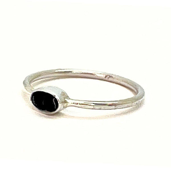 Onyx silver filigree silver ring