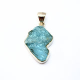 Aquamarine, natural raw shapes in silver, 2 sizes