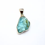 Aquamarine, natural raw shapes in silver, 2 sizes
