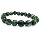 Seraphinite, tumbled stone bracelet