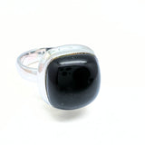 Onyx hopea filigraani hopeasormus