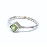 Peridot, square silver ring bag 10