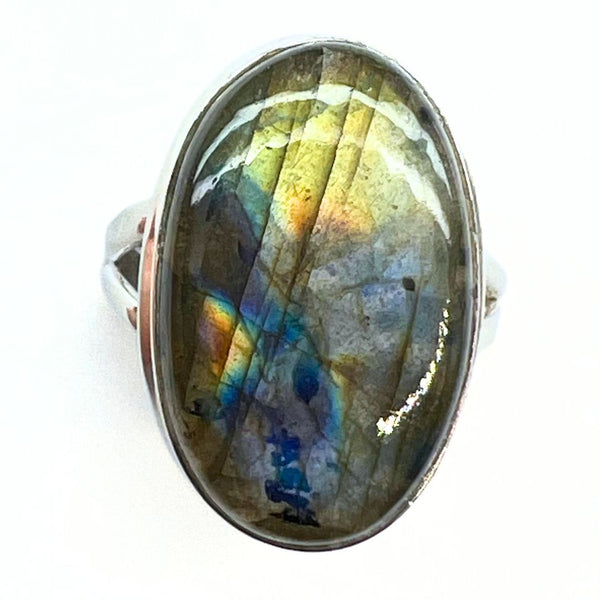 Labradorit i silverring stlk 8