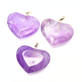 Amethyst, faceted heart