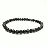Shungite, bracelet round beads 4 mm
