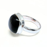 Onyx hopea filigraani hopeasormus