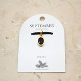 Iolit, månadssten för september i guldpläterat silverhänge