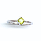 Peridot, square silver ring bag 10