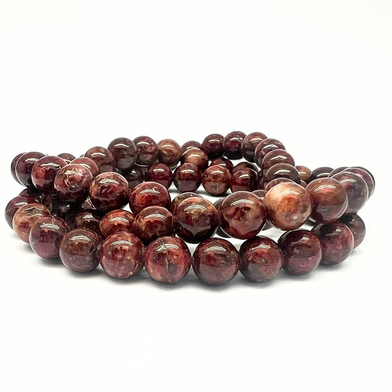 Jaspis vinröd armband rund pärla 8 mm