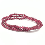 Rubin fasettslipat armband 4 mm