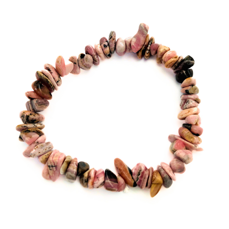 Rhodochrosite chip bracelet