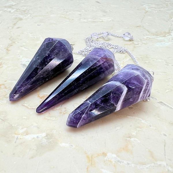 Amethyst, faceted pendant 12 facets