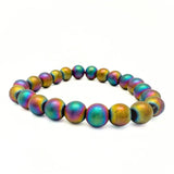 Hematit, armband med titanbehandlade kristaller 8 mm