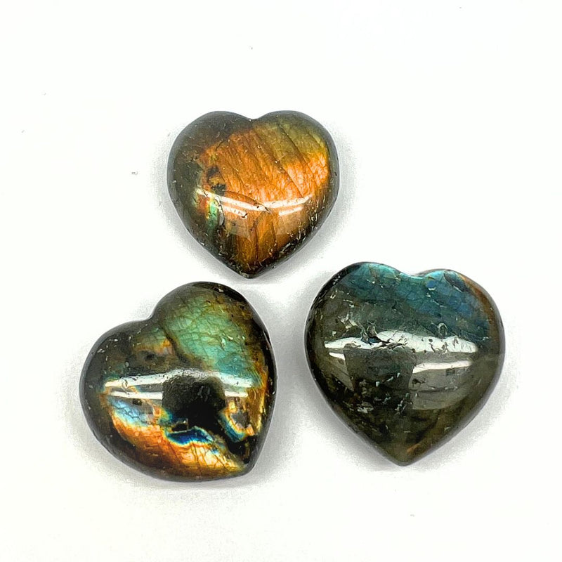 Labradorite, crystal heart