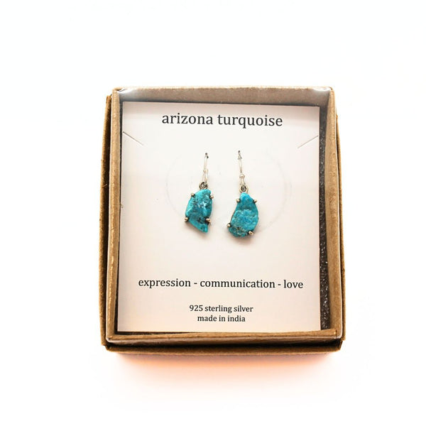 Turquoise from Arizona, earring in silver