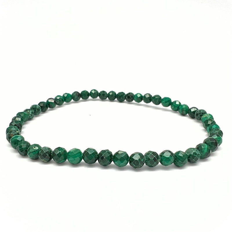 Malakit, fasetterat armband 4 mm