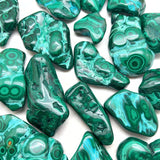 Malachite chrysocolla small hand polished from Congo