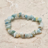 Amazonite, chip bracelet on elastic thread