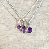 Ametist, månadssten för februari silverhänge