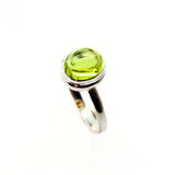 Peridot stor sten silverring