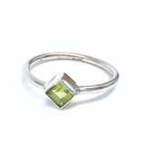 Peridot, square silver ring bag 10