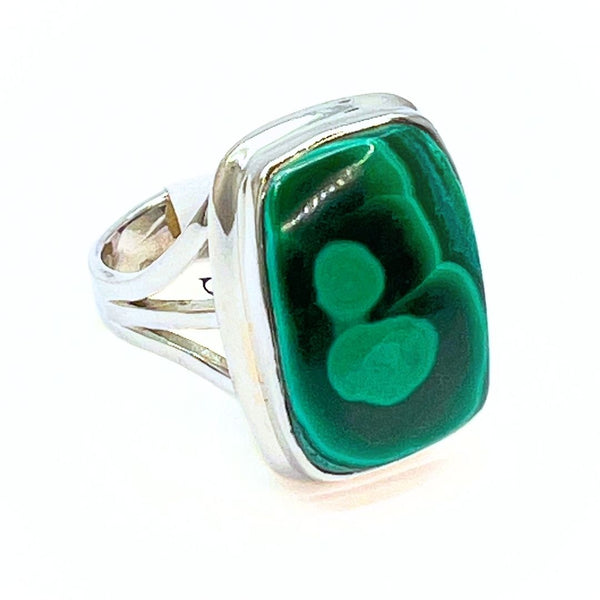 Malachite, top class silver ring