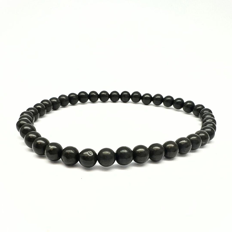 Shungite, bracelet round beads 4 mm