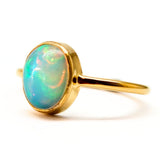 Ethiopian opal in gold vermeil ring