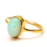 Ethiopian opal in gold vermeil ring