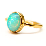 Ethiopian opal in gold vermeil ring