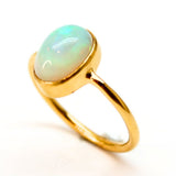 Ethiopian opal in gold vermeil ring
