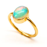 Ethiopian opal in gold vermeil ring