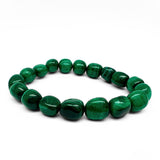 Malakit, trumlat sten armband