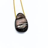 Hypersten halsband med silver eller guldpläterad kedja