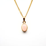 Rosenkvarts, månadssten för oktober i guldpläterat silverhänge